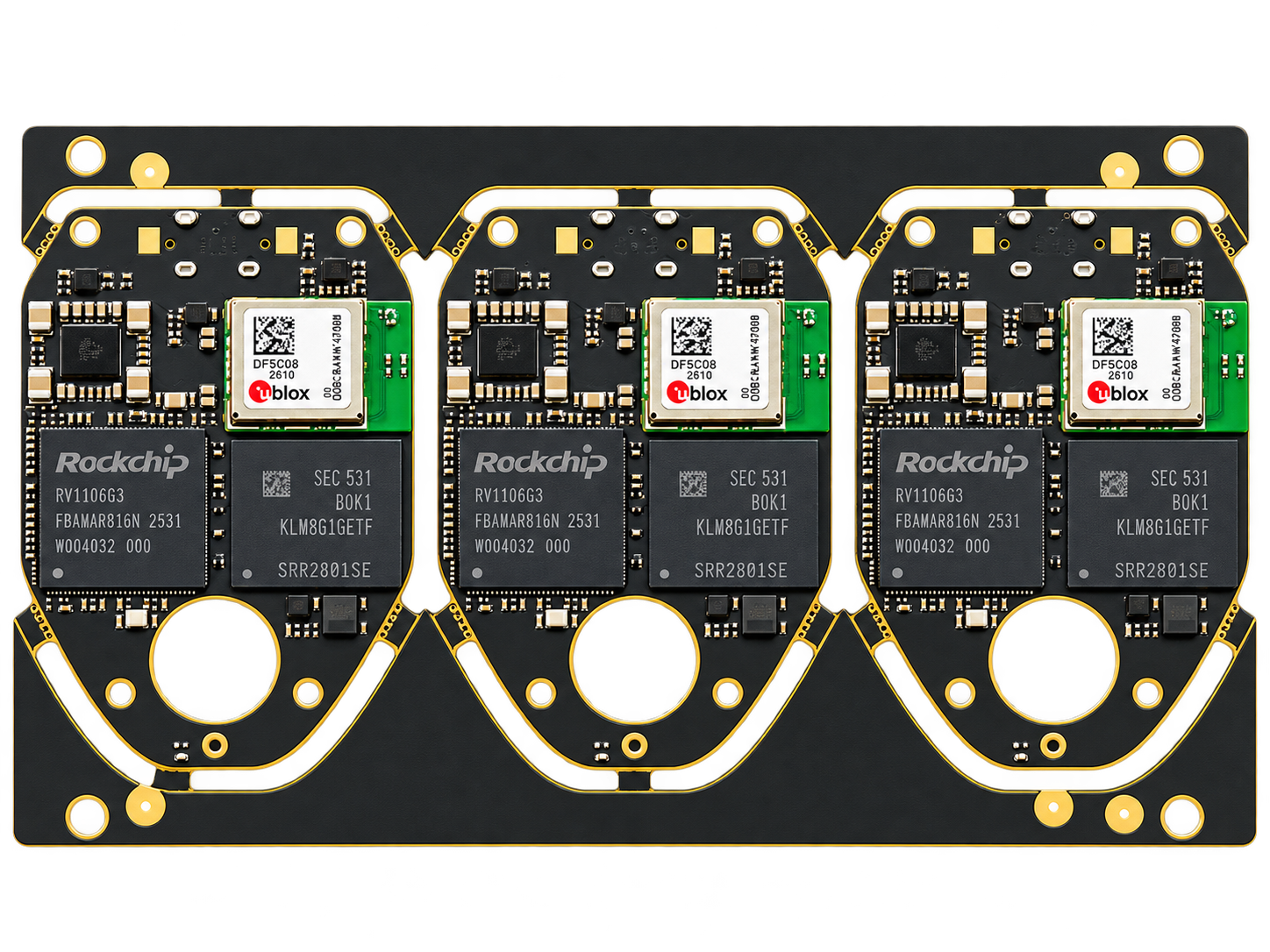 AI-anonymized customer project: three-module circuit board assembly